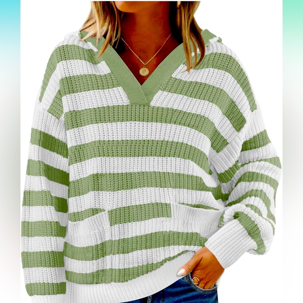 Zesica Women’s Fall Striped Hooded Sweater